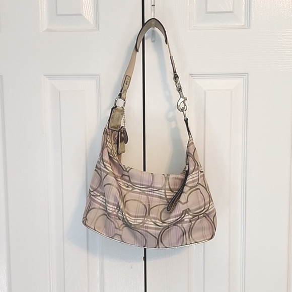 Coach Signature Tartan Plaid Hobo Bag - Picture 4 of 12